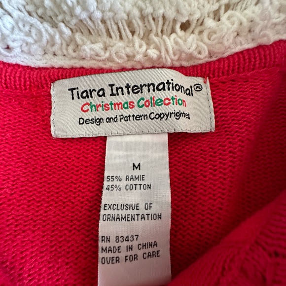 Tiara International Christmas Collection Santa Stars Beard Collar Women’s Medium - Picture 3 of 7